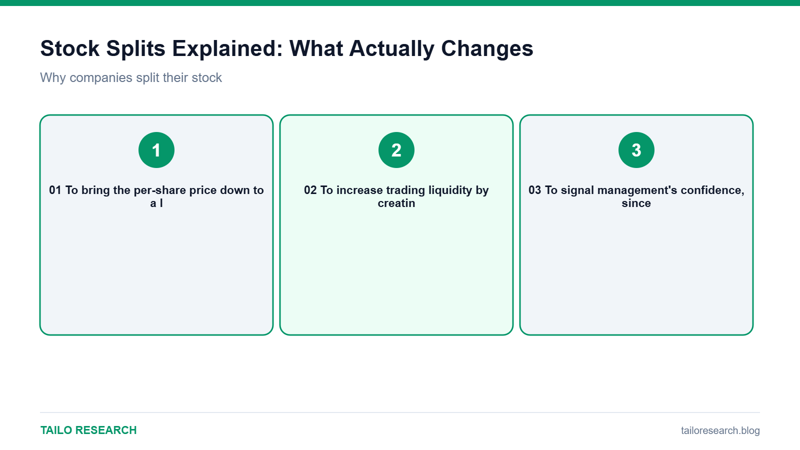 Summary diagram: Why companies split their stock
