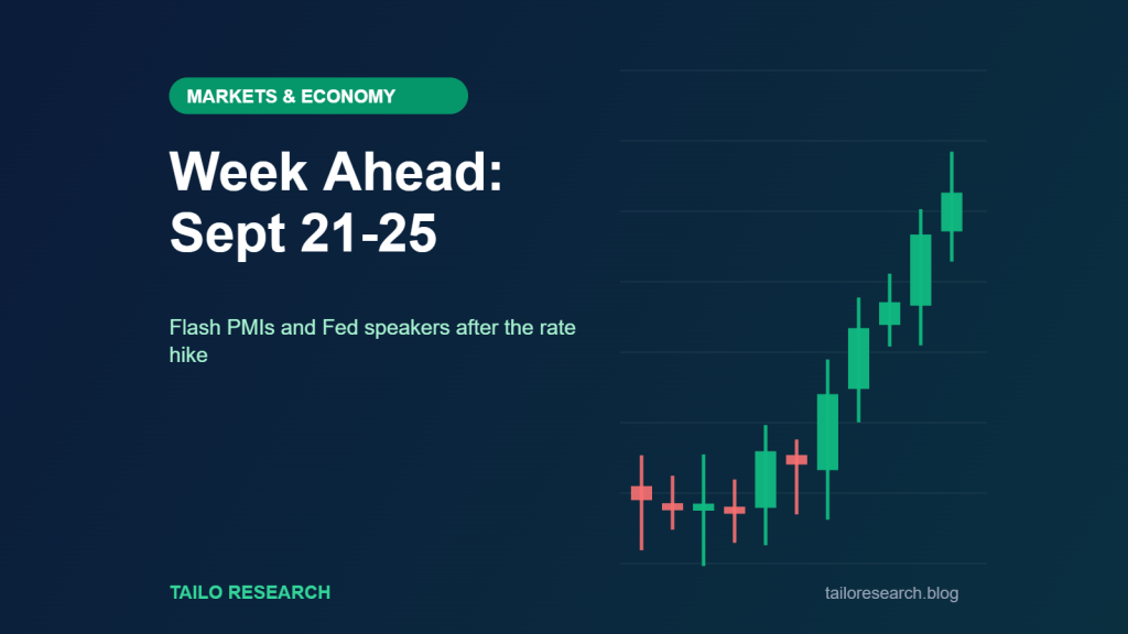 Week ahead September 21-25 2026: flash PMIs and Fed speakers
